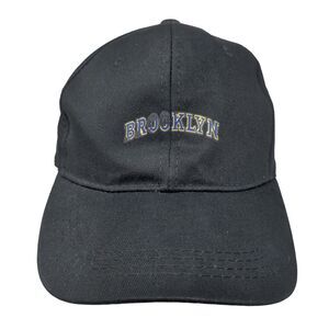 Brooklyn Slideback Hat Black One Size Adjustable Vented Holes 6 Panel GP Cotton
